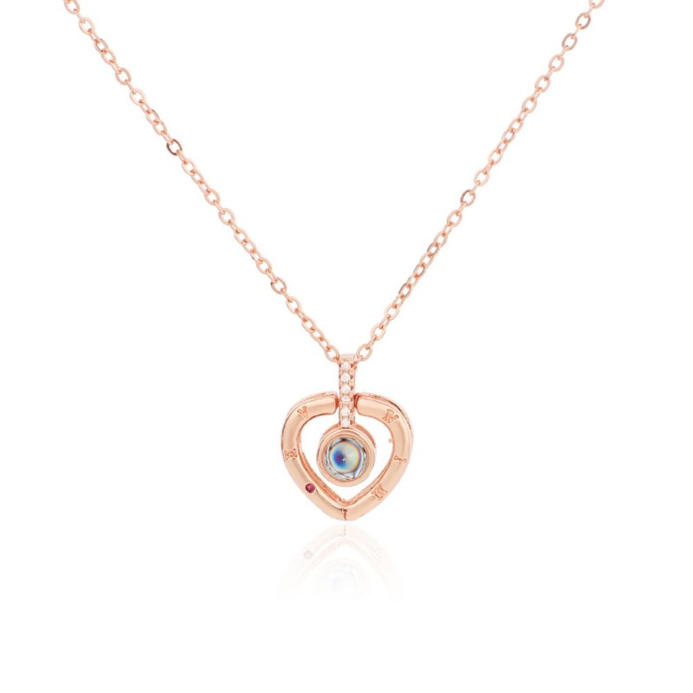 I Love You Necklace Heart Pendant Stone